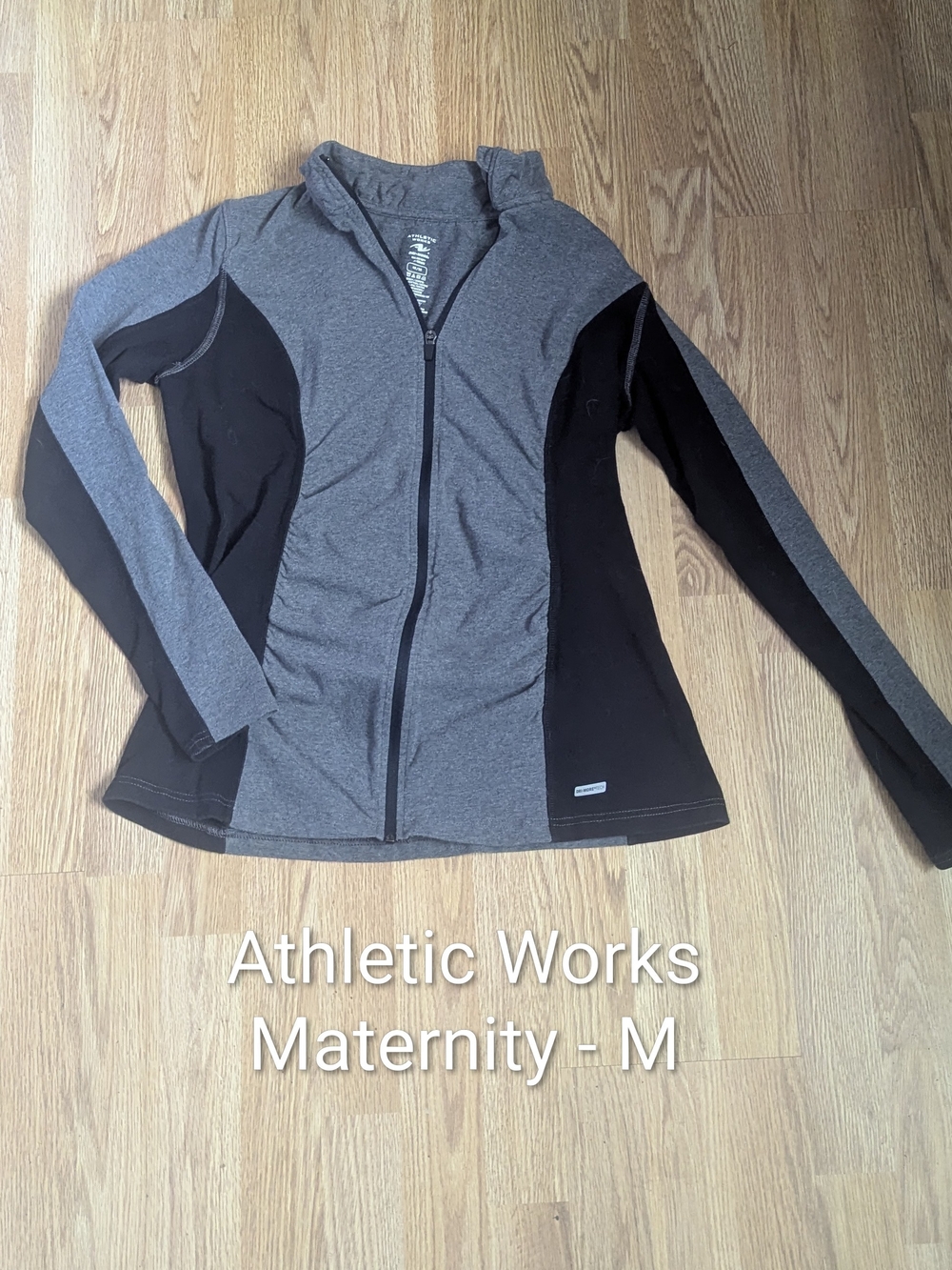 Athletic Works Gray and Black Zip-Up Maternity